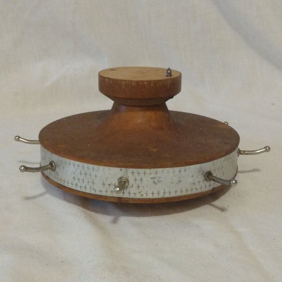 RARE Vintage Maid of Honor Hanging Wood Utensil Rack Spinner Holder - Picture 1 of 10